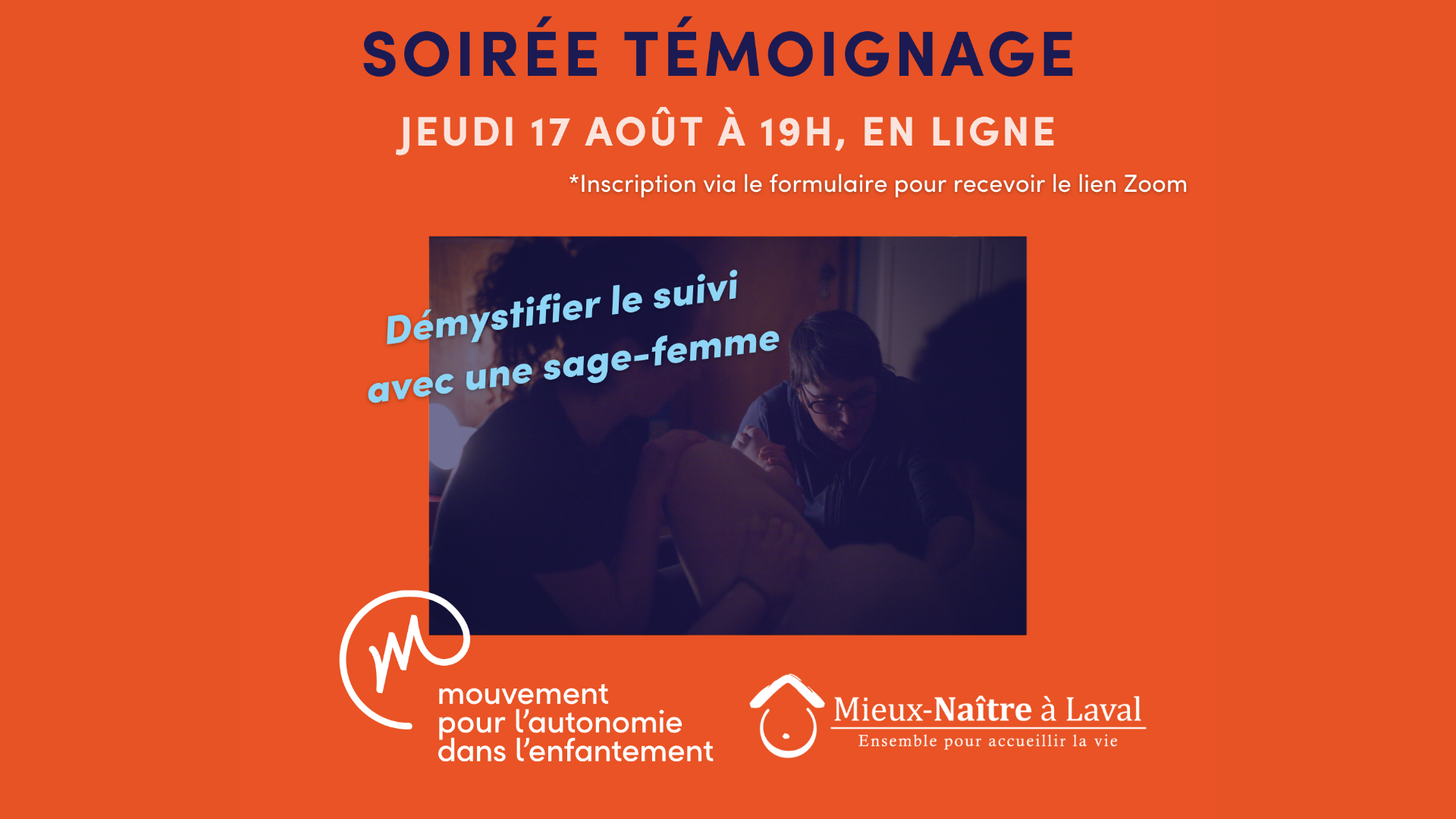 Soirée témoignage virtuelle : Démystifier le suivi avec une sage-femme